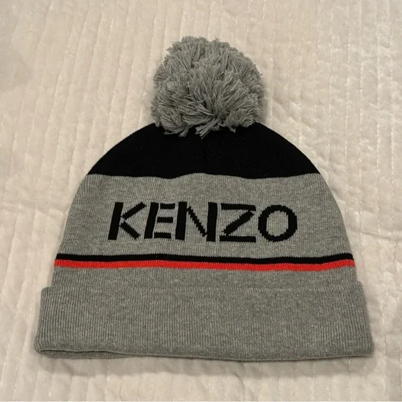 NWT Kenzo Pom-Pom Beanie Hat Size 58cm - 10-14 Years